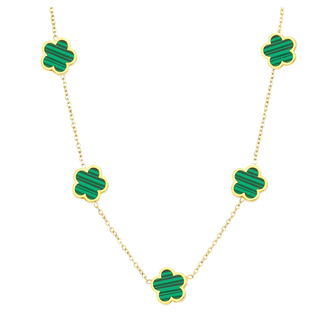 šø Flowers Necklace ā 18K Gold Plated Steel