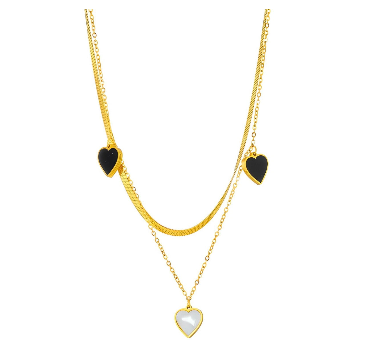 Hearts Necklace – 18K Gold Plated