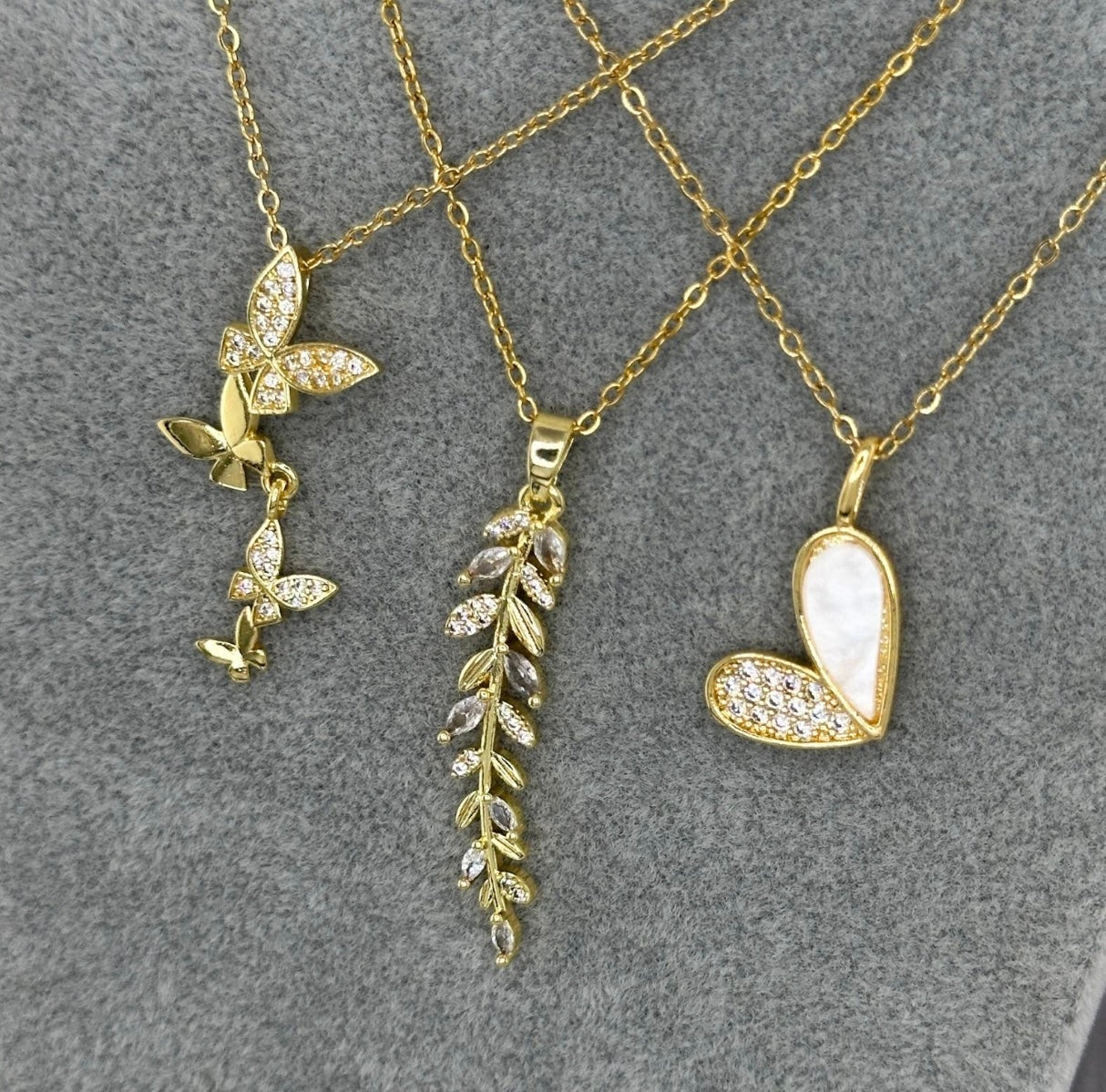 Butterflies Necklace – 18K Gold Plated Steel
