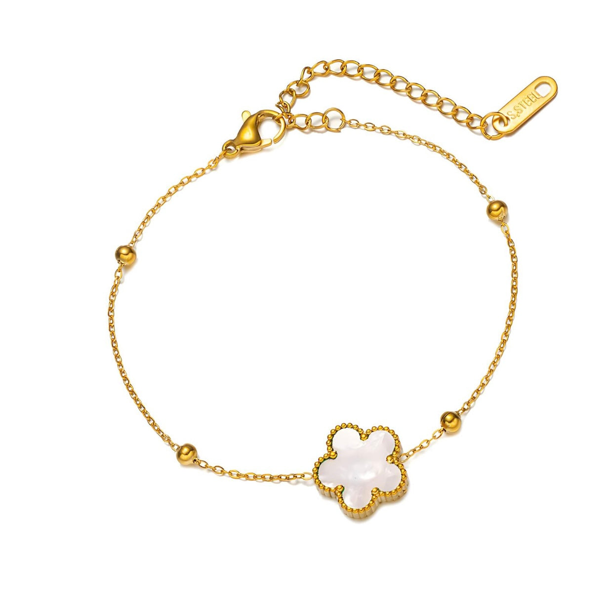 Flower Bracelet – 18K Gold Plated Steel