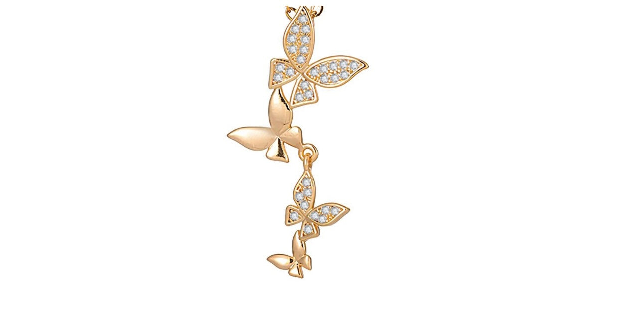 Butterflies Necklace – 18K Gold Plated Steel