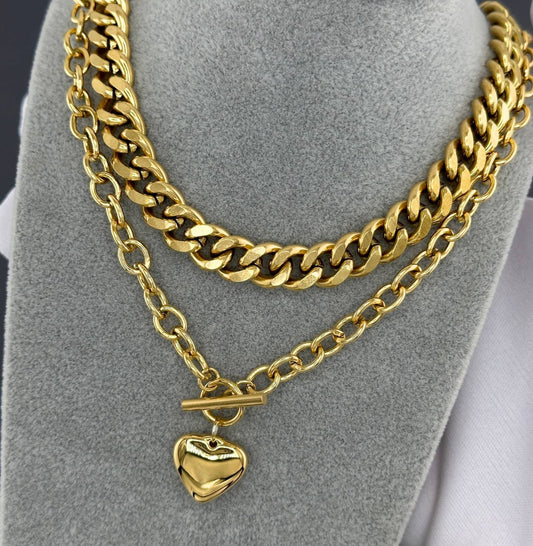 Heart Necklace – 18K Gold Plated Steel