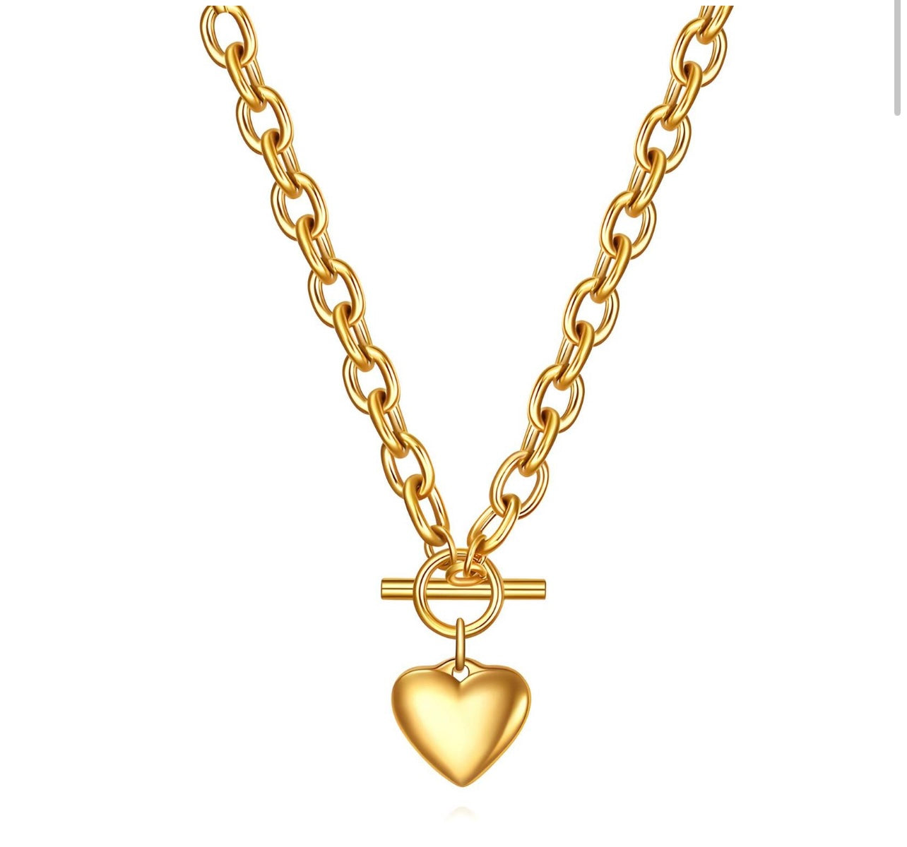 Heart Necklace – 18K Gold Plated Steel
