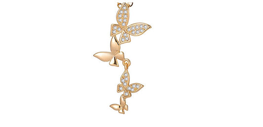 Butterflies Necklace – 18K Gold Plated Steel