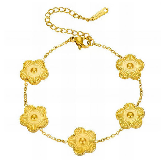 Flower Meadow Bracelet – 18K Gold Plated Steel