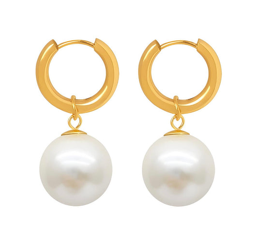 Pearl Drop Earrings – 18K Gold Plated